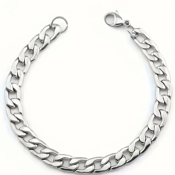 925 Sterling Silver Men's Jewelry Set Thick Chain Necklace Bracelet Men's Chain - Picture 4 of 8